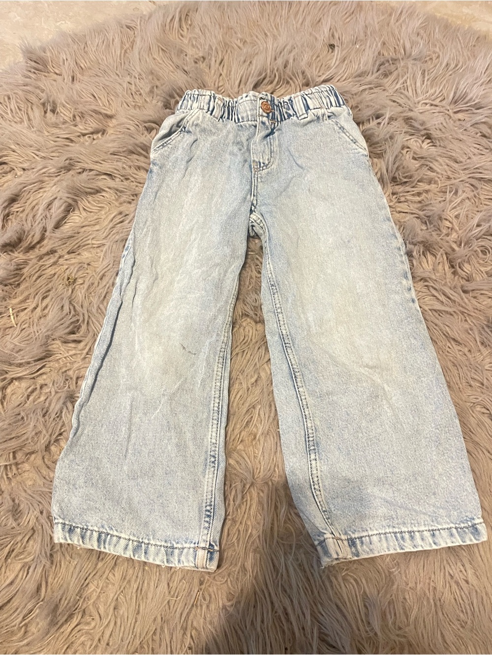 H&M Light Blue Elastic-Waist Kids Denim Pants